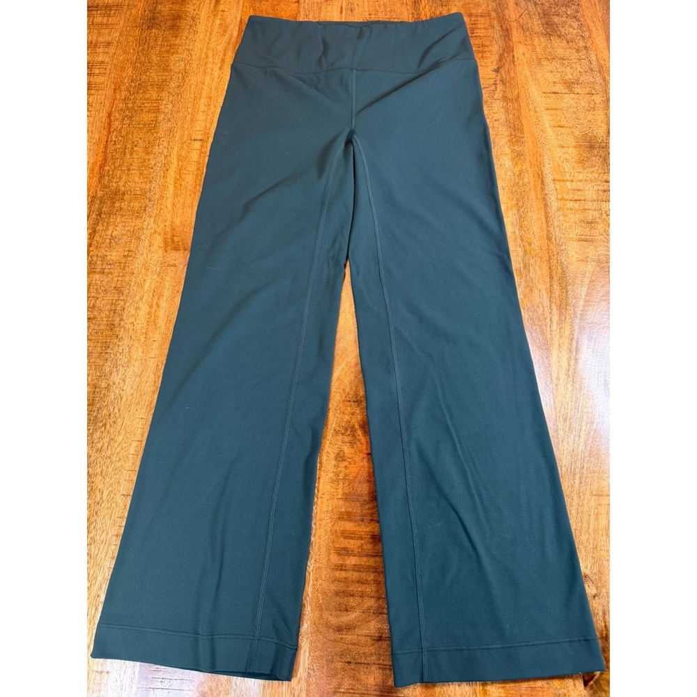 Zella Womens Medium Green Wide Leg Crop Pants High Rise Stretch Activewear M